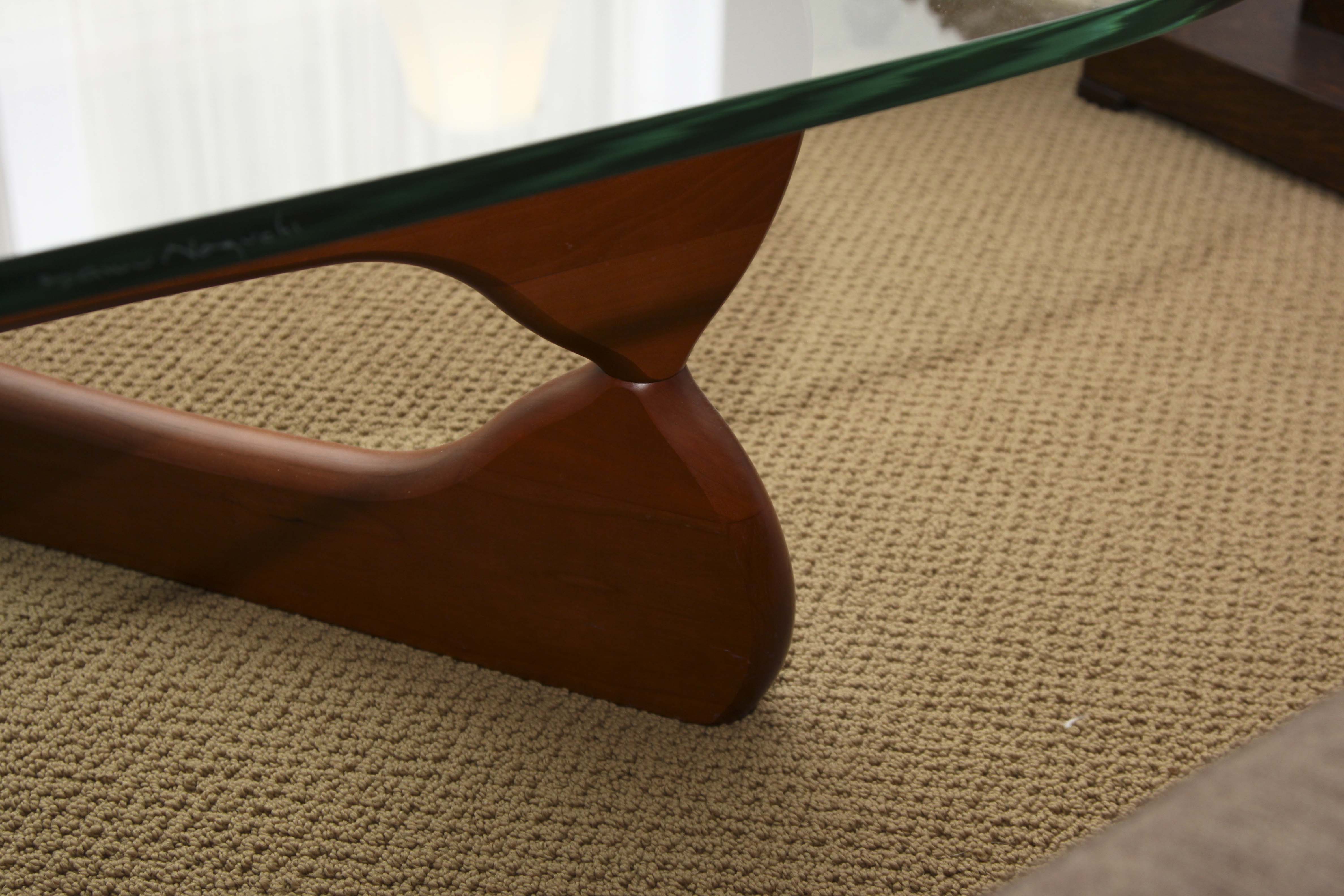 Noguchi Glass and Wood Coffee Table