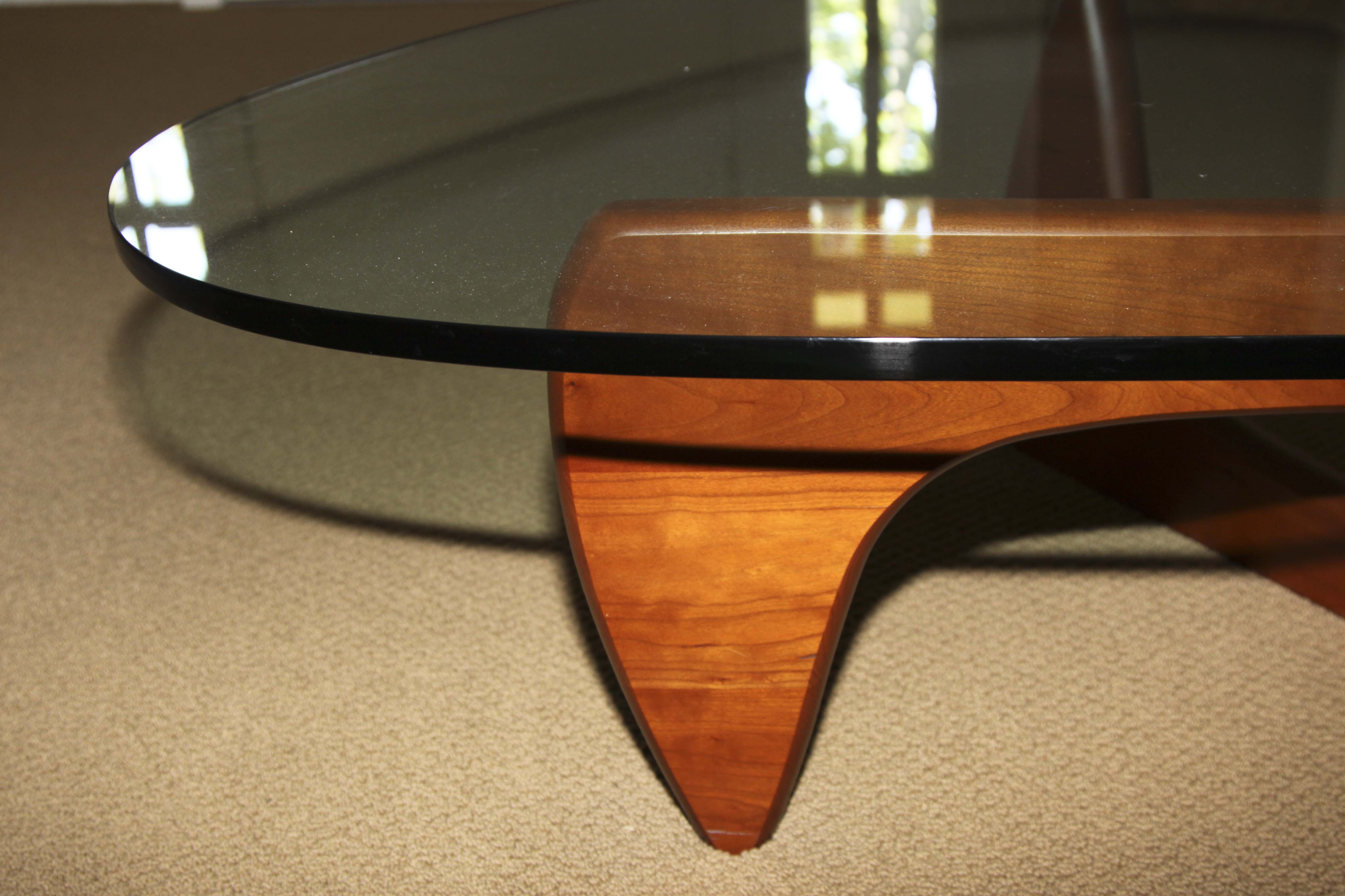 Noguchi Glass and Wood Coffee Table