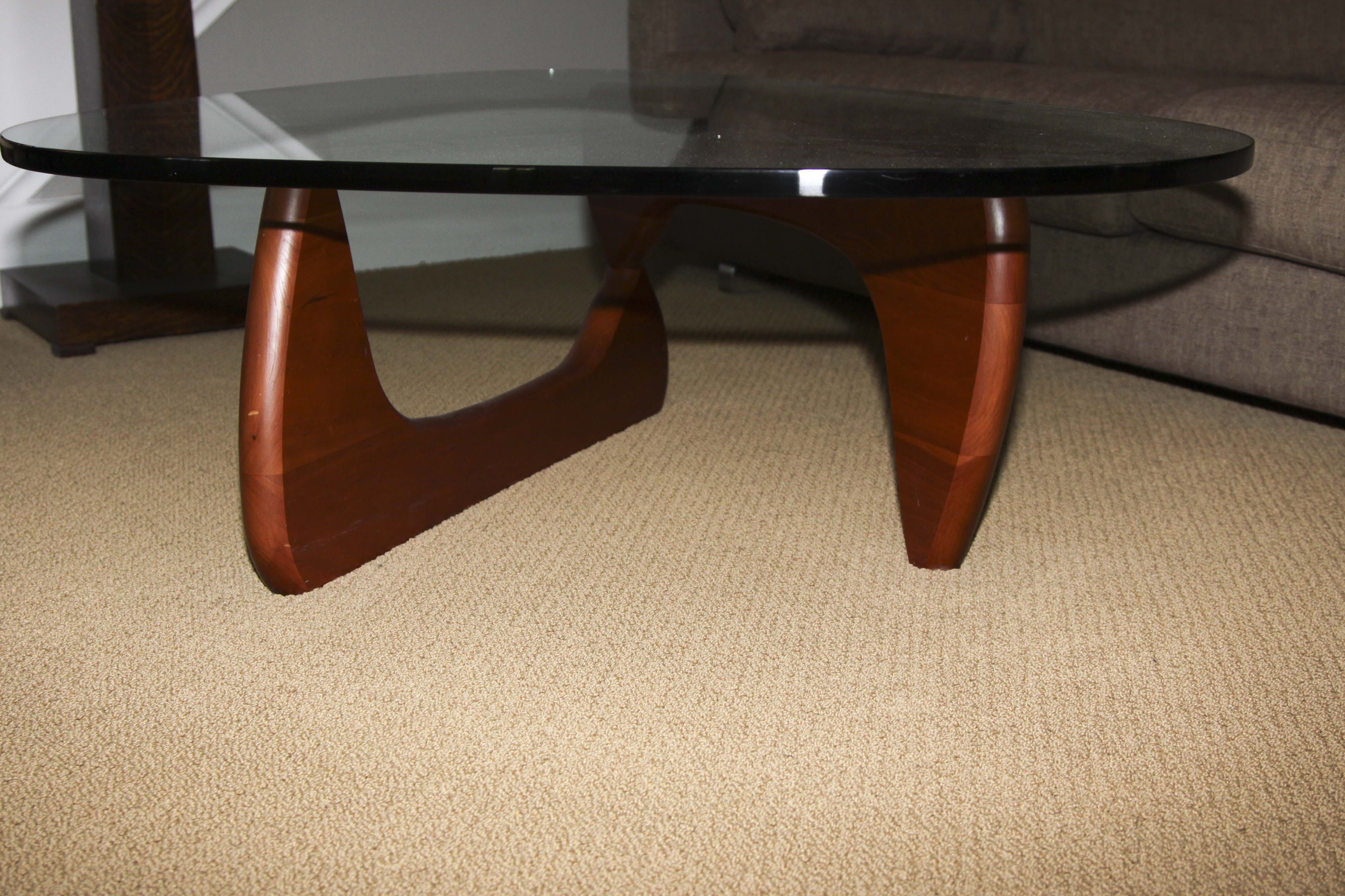 Noguchi Glass and Wood Coffee Table