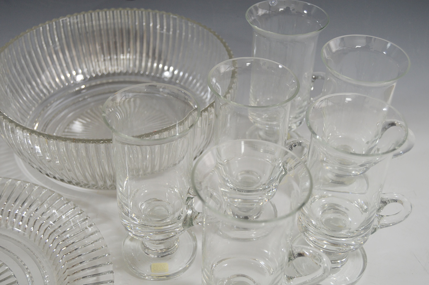 Pressed Glass with Crystal Irish Coffee Set