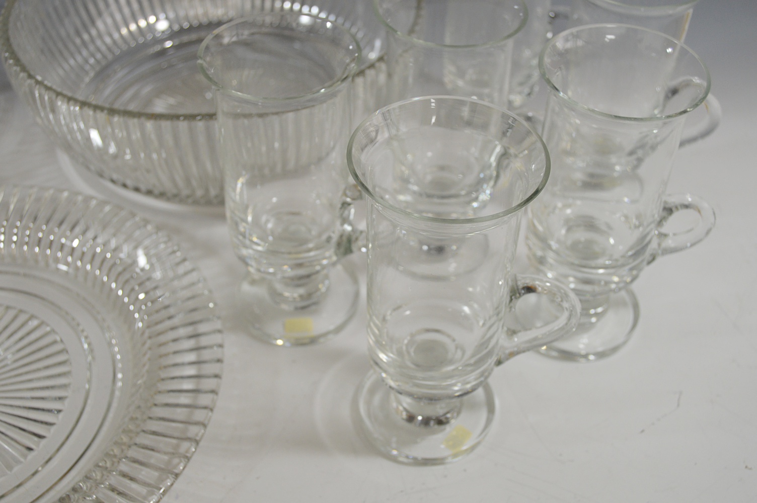 Pressed Glass with Crystal Irish Coffee Set