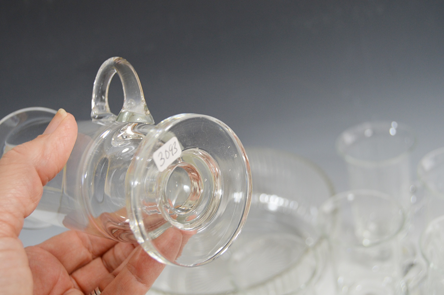 Pressed Glass with Crystal Irish Coffee Set