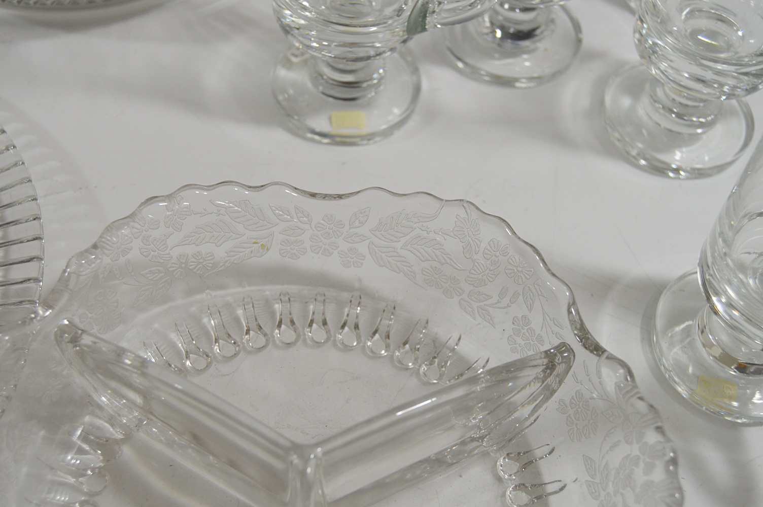 Pressed Glass with Crystal Irish Coffee Set