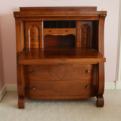 Antique Walnut Veneer Secretary