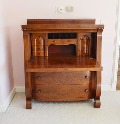 Antique Walnut Veneer Secretary