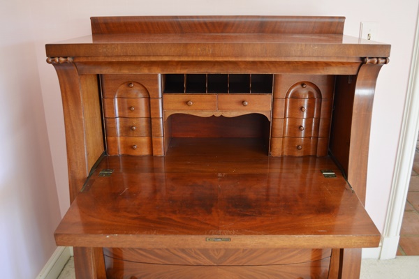 Antique Walnut Veneer Secretary