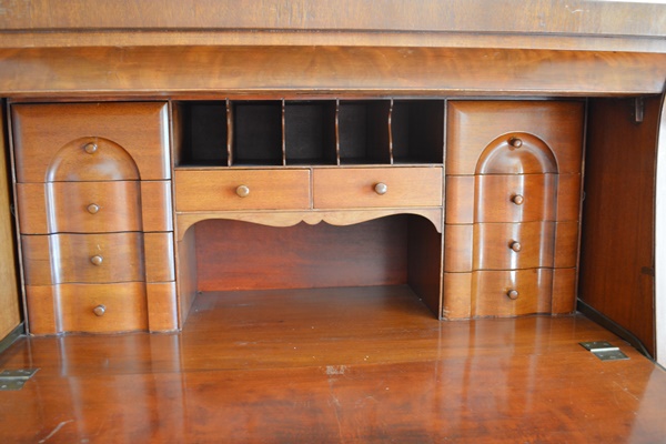 Antique Walnut Veneer Secretary