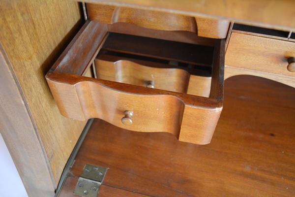 Antique Walnut Veneer Secretary