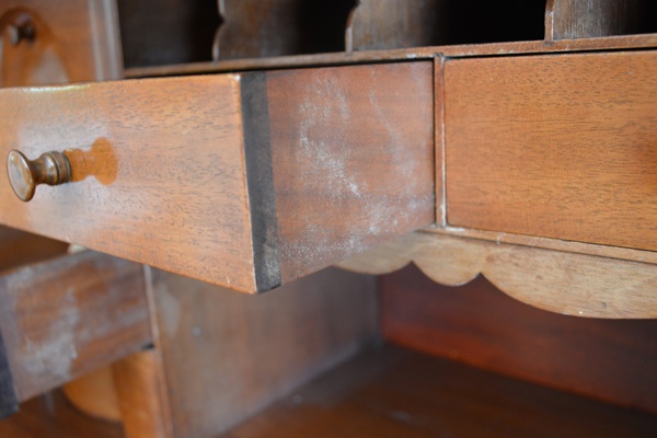 Antique Walnut Veneer Secretary