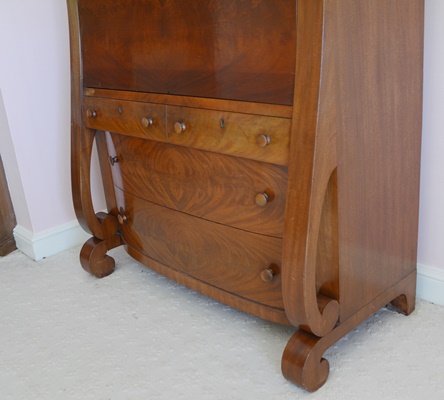 Antique Walnut Veneer Secretary