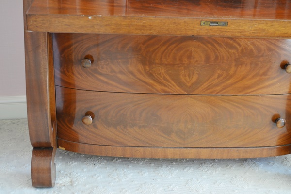 Antique Walnut Veneer Secretary