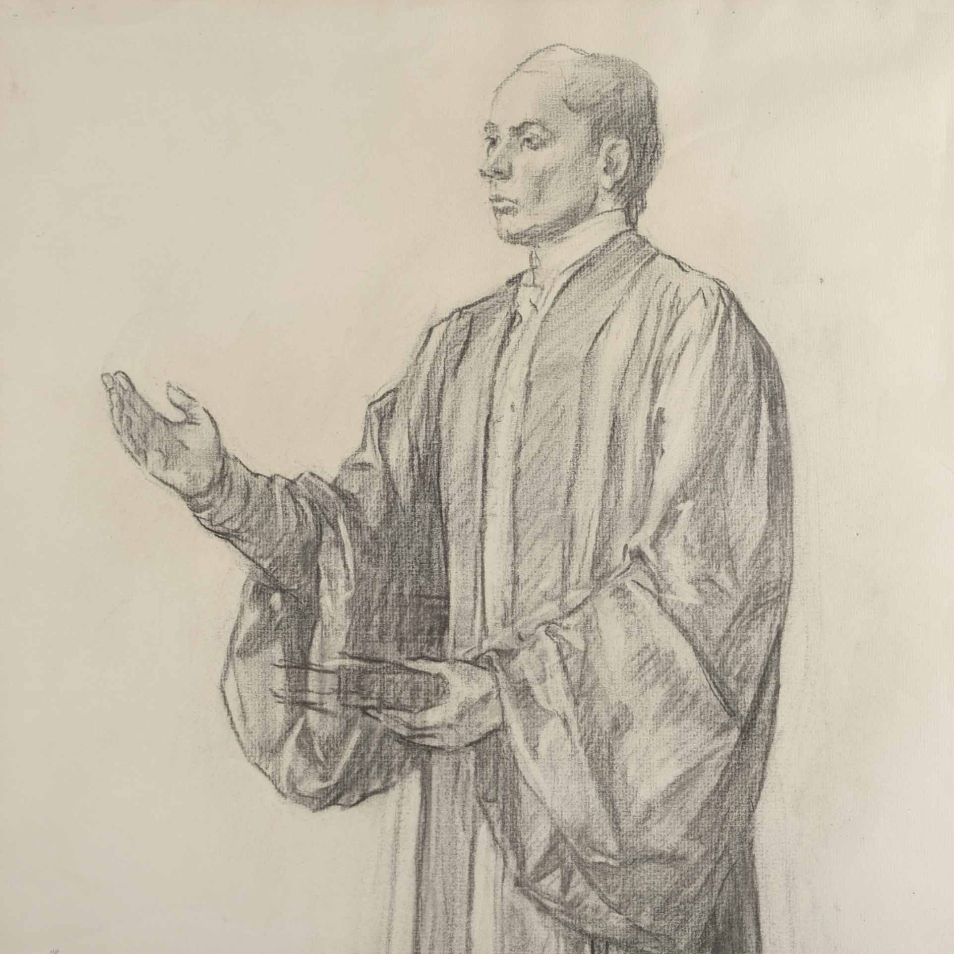 Allyn Cox Original Signed Working Sketch for US Capitol Mural