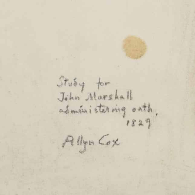 Allyn Cox Original Signed Working Sketch for US Capitol Mural