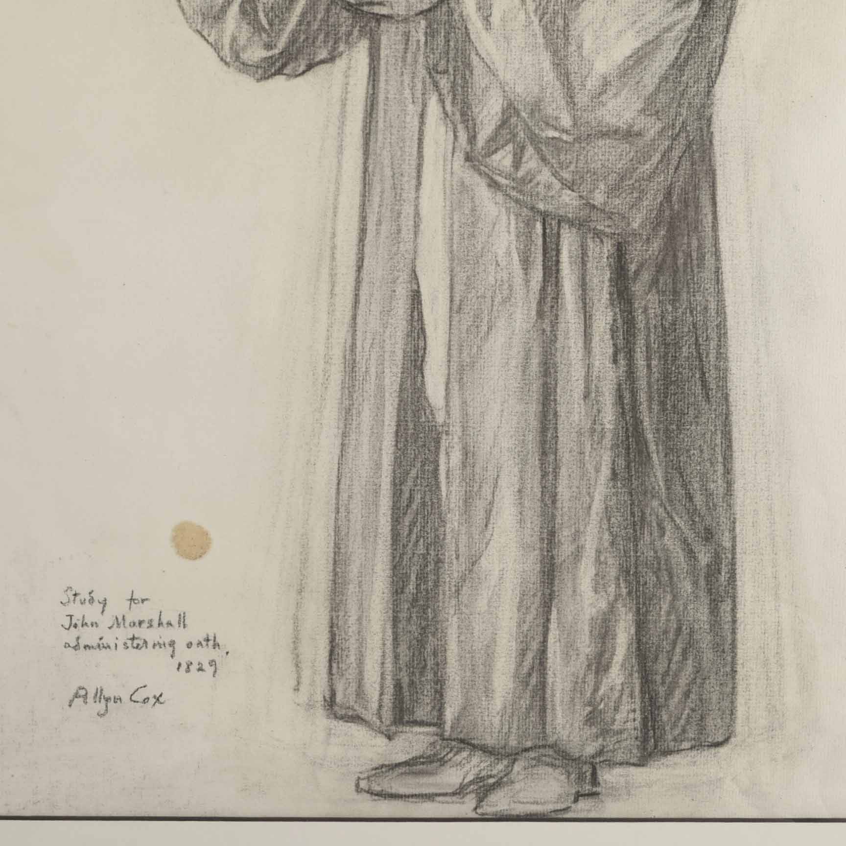 Allyn Cox Original Signed Working Sketch for US Capitol Mural