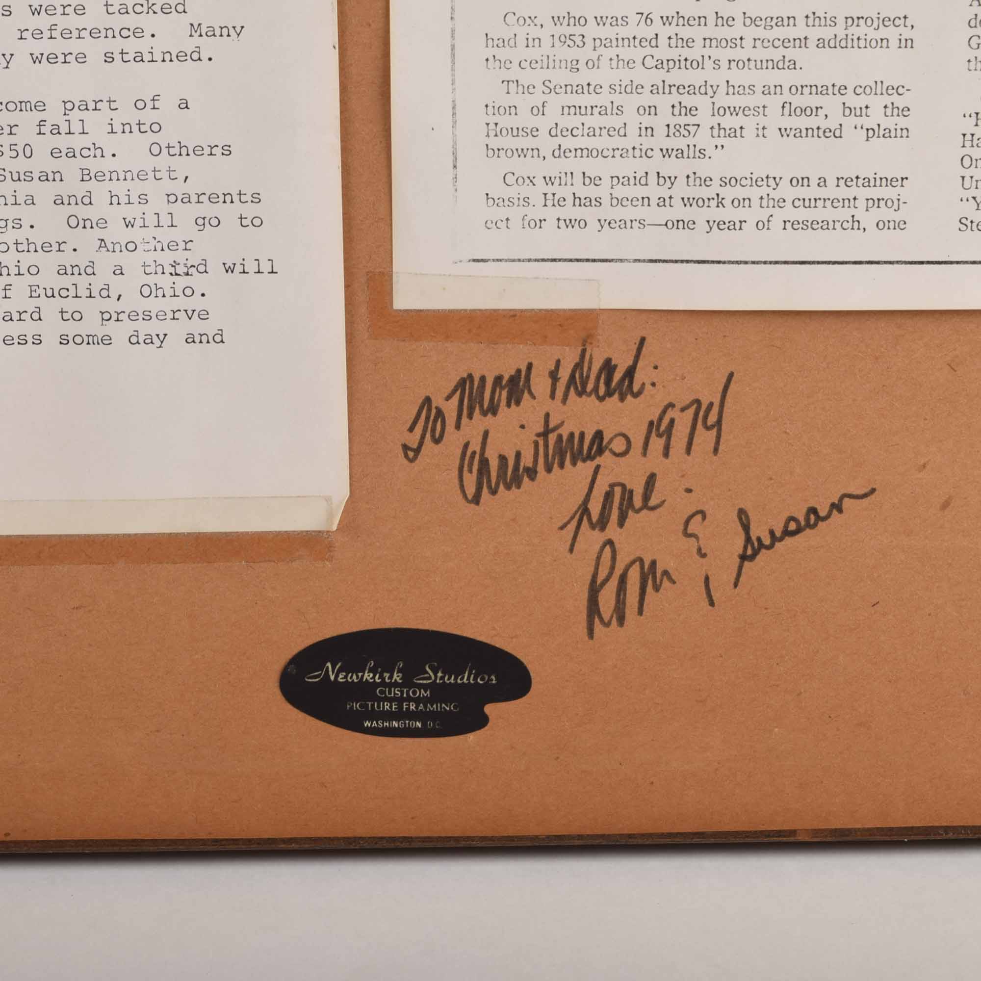 Allyn Cox Original Signed Working Sketch for US Capitol Mural