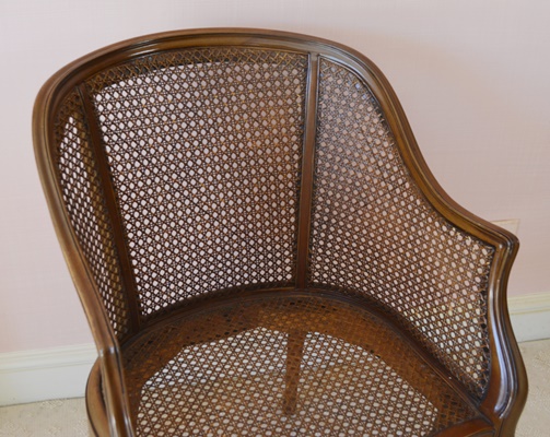 Cane Armchair and Footstool