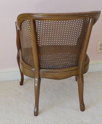 Cane Armchair and Footstool