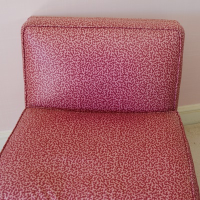 Mauve/Berry Upholstered Slipper Chair