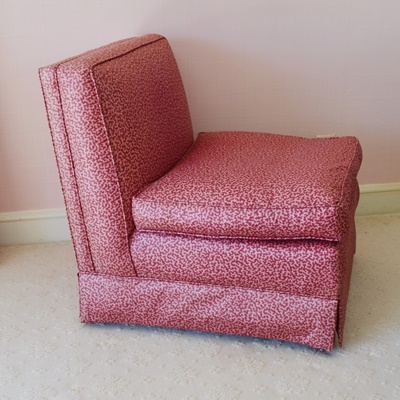 Mauve/Berry Upholstered Slipper Chair
