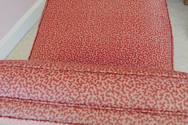 Mauve/Berry Upholstered Slipper Chair