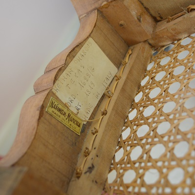 Cane Armchair and Footstool