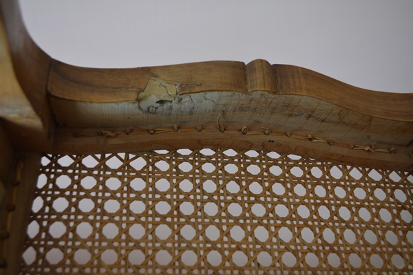 Cane Armchair and Footstool