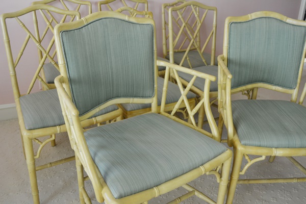 Eight Bamboo Style Dining Chairs