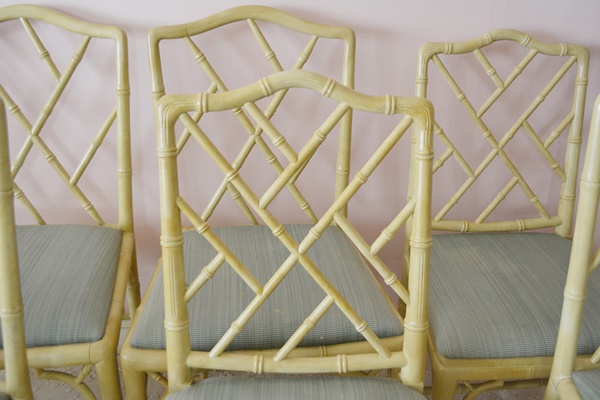 Eight Bamboo Style Dining Chairs
