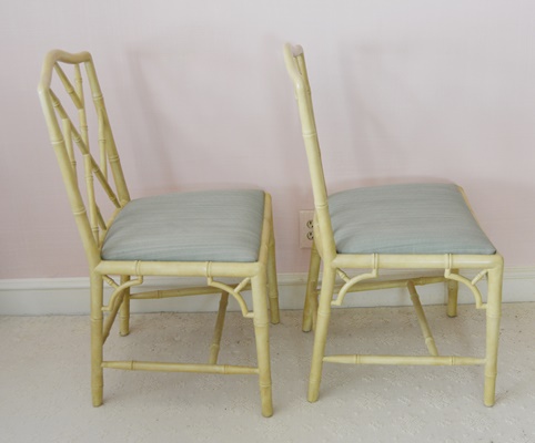 Eight Bamboo Style Dining Chairs