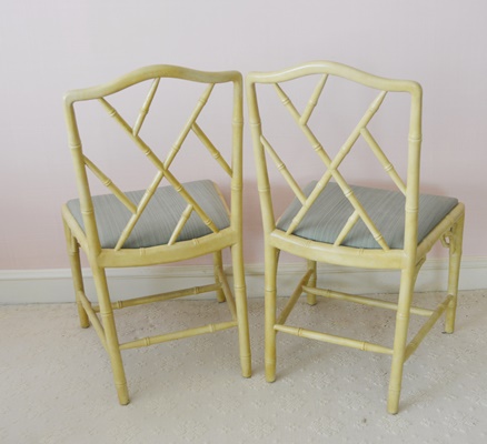 Eight Bamboo Style Dining Chairs