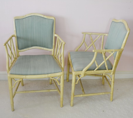 Eight Bamboo Style Dining Chairs