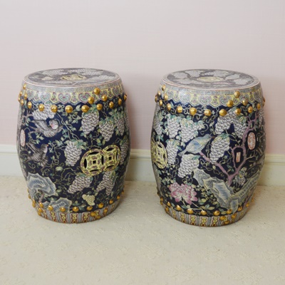 Pair of Chinese Ceramic Stools