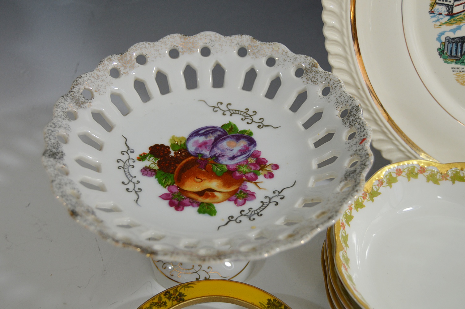 Vintage Souvenir China with Chessie Ashtray and Limoges Bowls