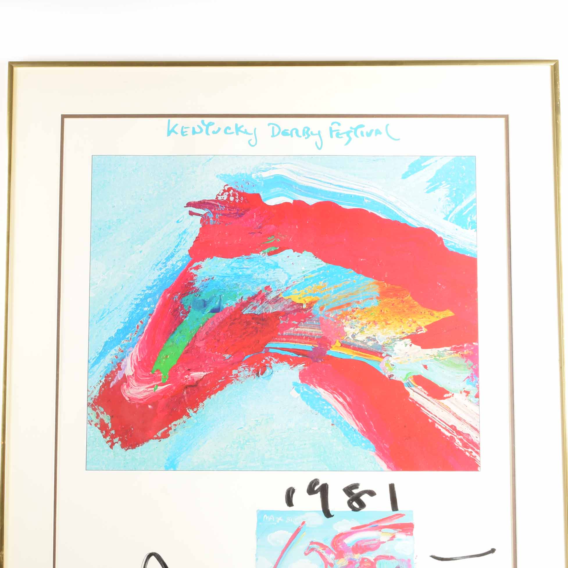 Signed Peter Max 1981 Kentucky Derby Festival Poster