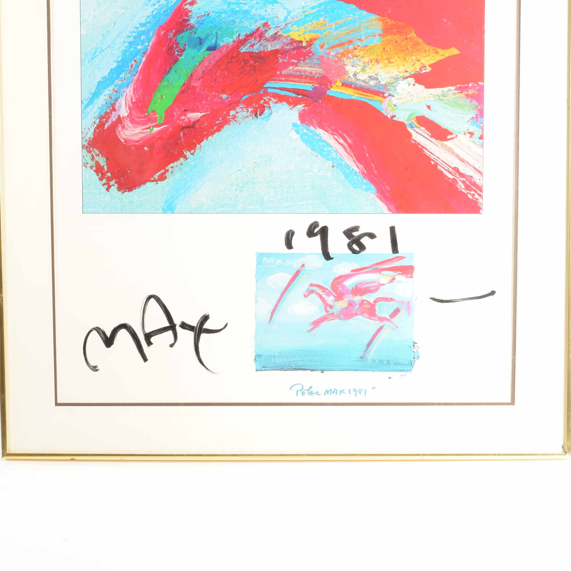 Signed Peter Max 1981 Kentucky Derby Festival Poster