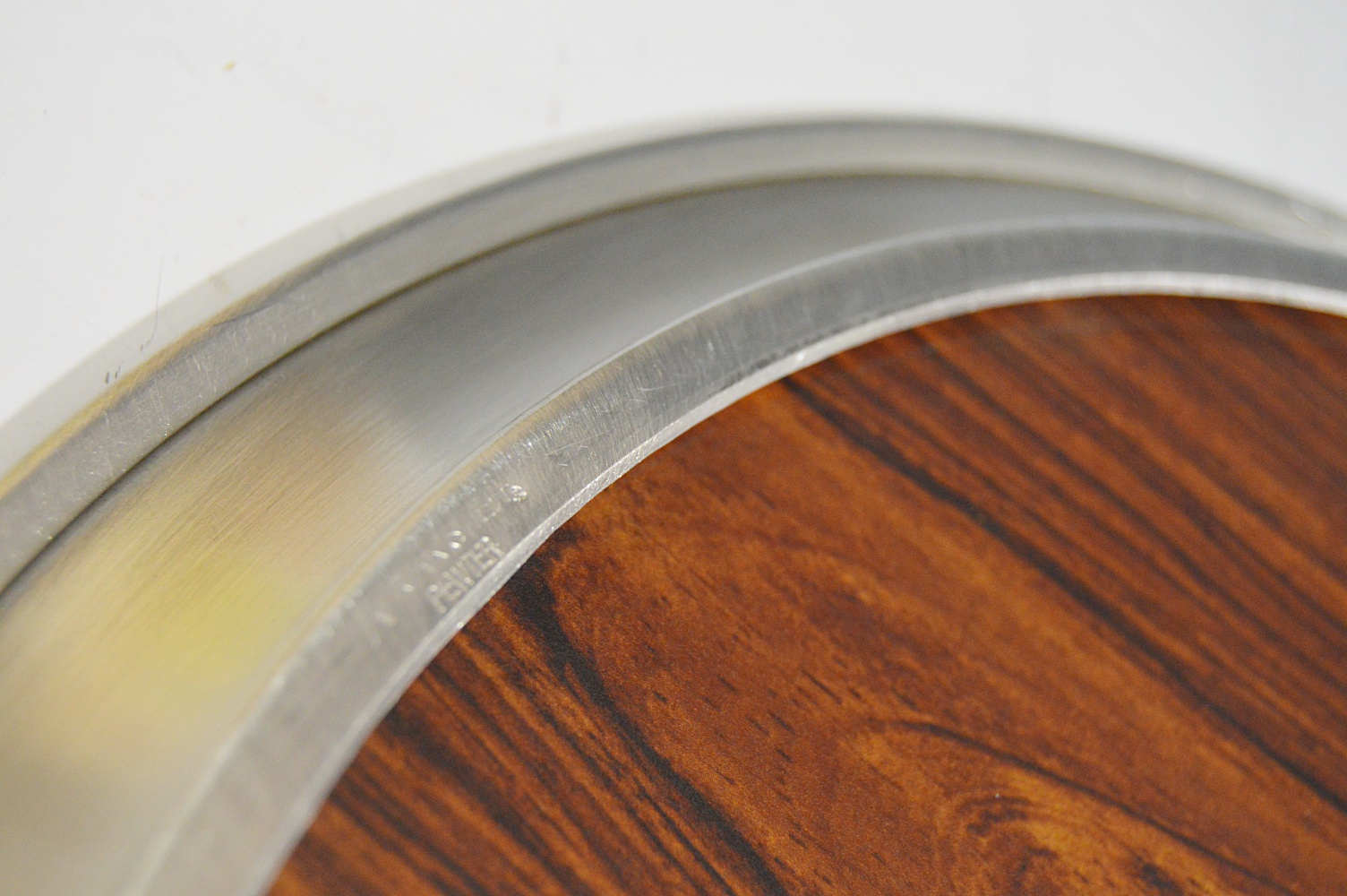 Japanese Porcelain Sake Set and Wood Grain + Pewter Serving Tray