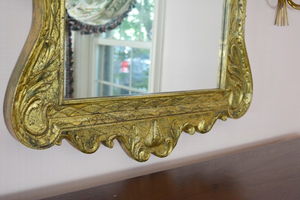 Ornate Gold Tone Painted Wall Mirror