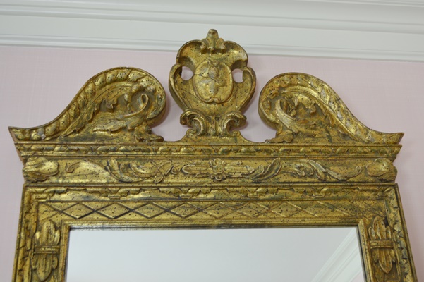 Ornate Gold Tone Painted Wall Mirror