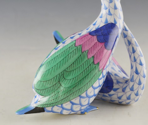 Herend Pair of Swans Porcelain Figurine