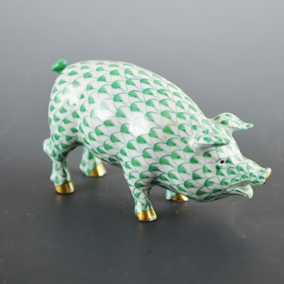 Herend Pig Porcelain Figurine