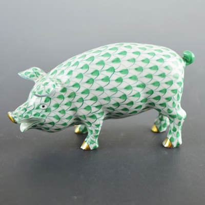 Herend Pig Porcelain Figurine