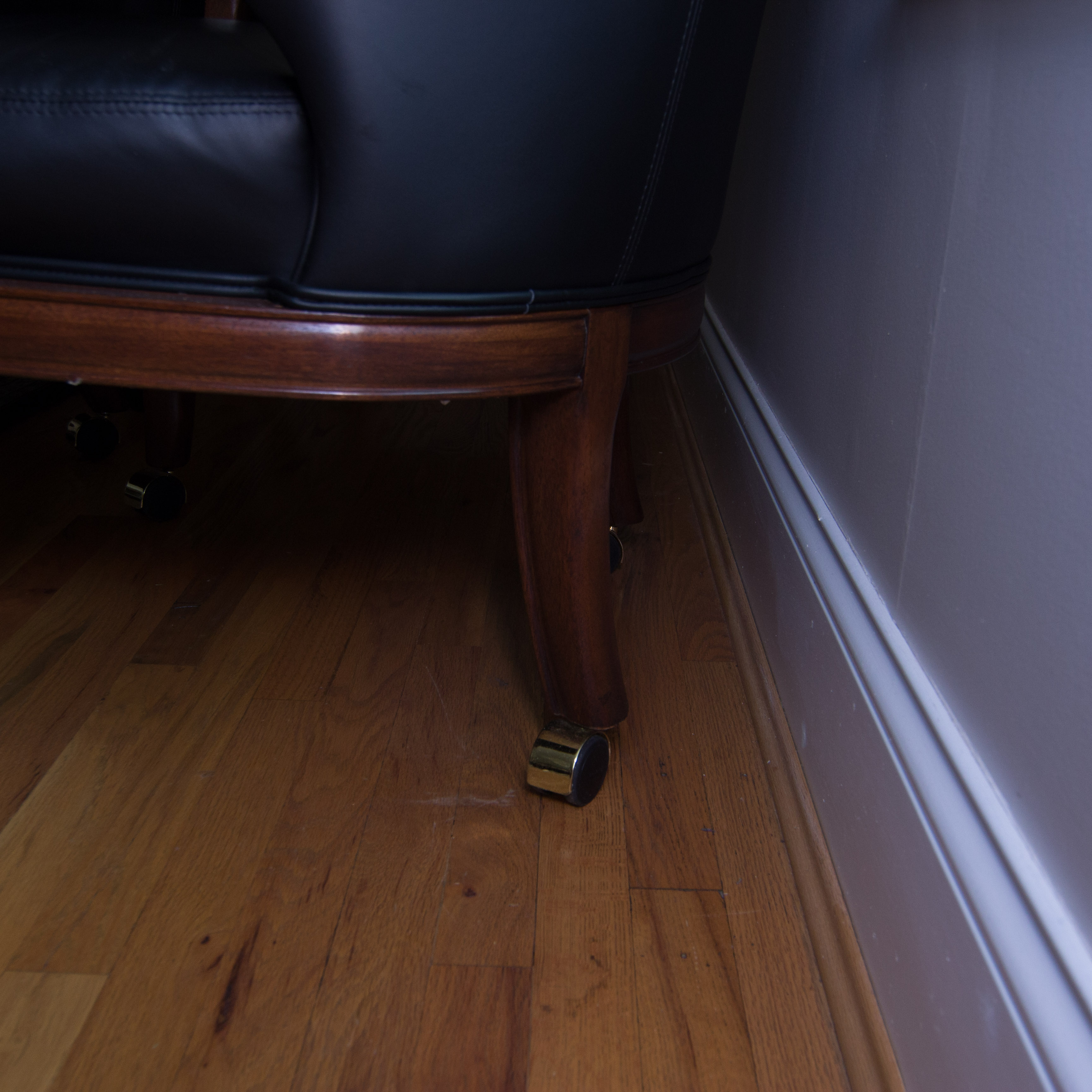 Thomasville Leather Armchairs on Wheels