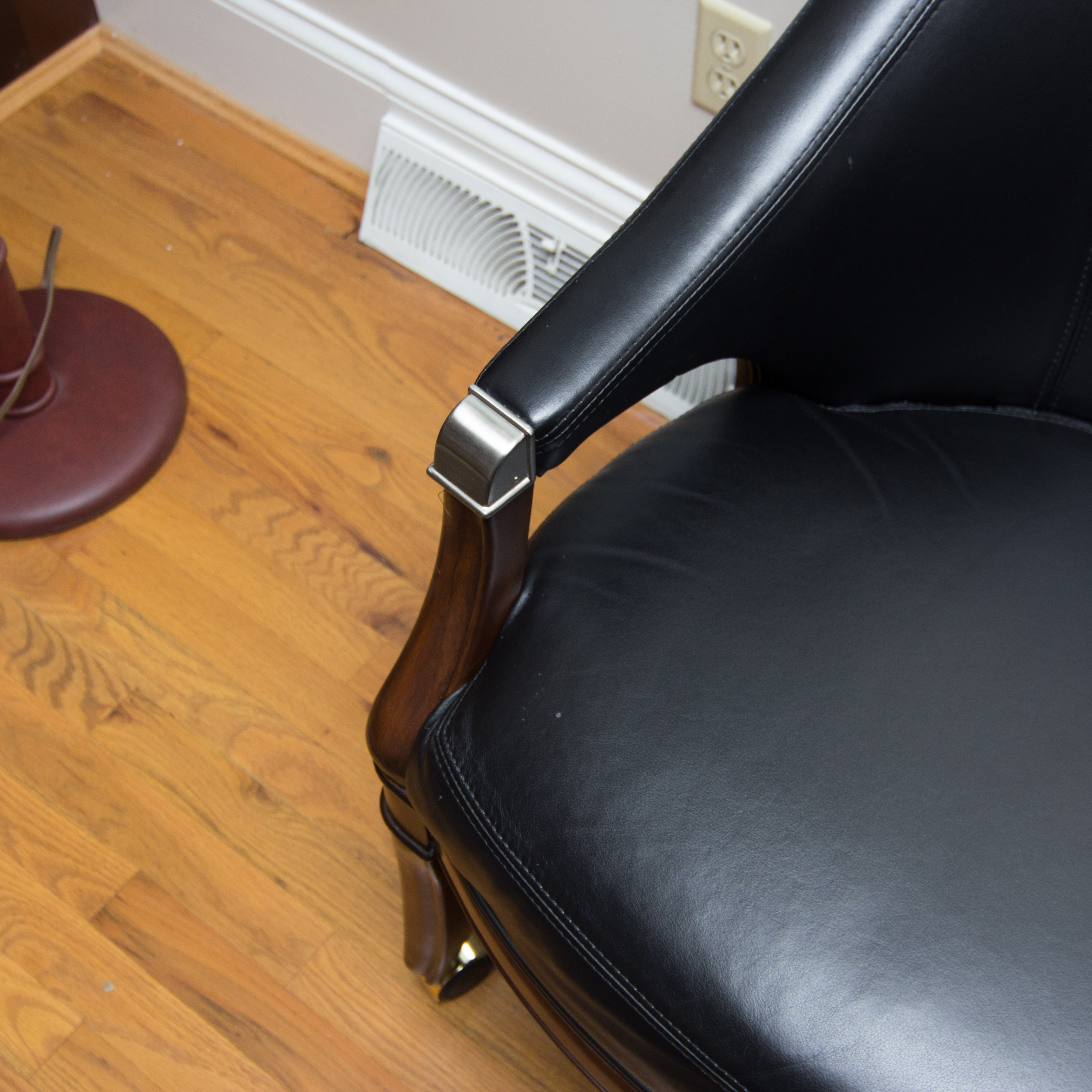 Thomasville Leather Armchairs on Wheels