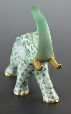 Herend Elephant with Tusks Porcelain Figurine