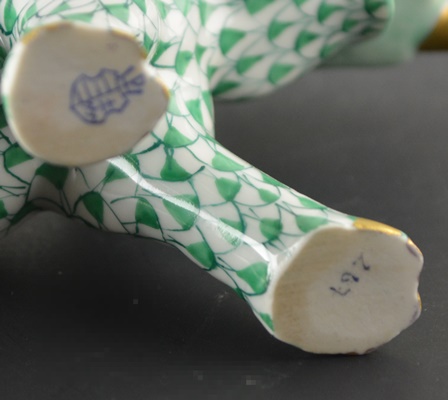 Herend Elephant with Tusks Porcelain Figurine