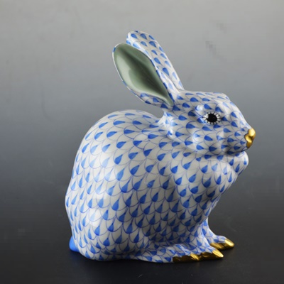 Herend Sitting Bunny Porcelain Figurine