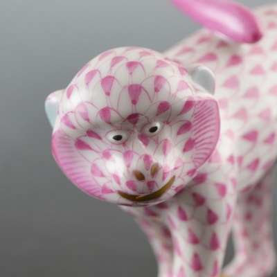 Herend Walking Monkey Porcelain Figurine