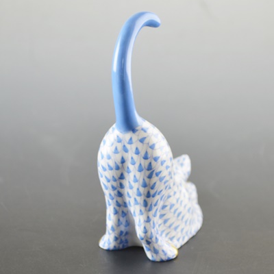 Herend Cat With Ball Porcelain Figurine