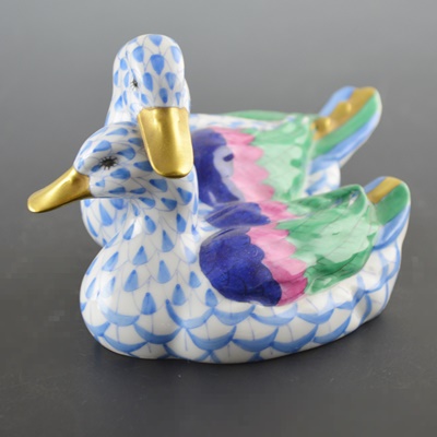 Herend Pair of Ducks Porcelain Figurine