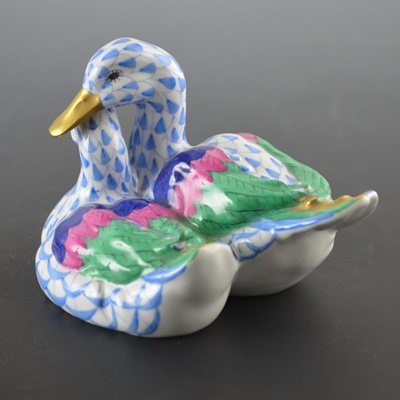 Herend Pair of Ducks Porcelain Figurine